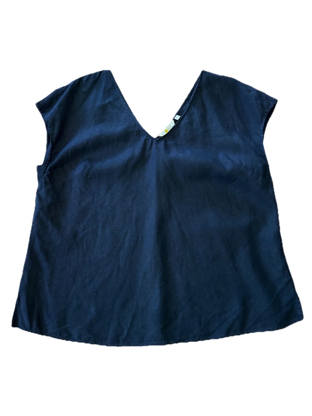 Boden 100% Linen V-Neck Cap Sleeve Top Blouse
- Navy Blue, Size 16